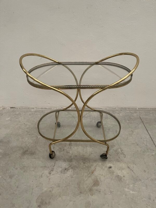 Carrello bar in ottone  stile hollywood regency anni '60 - Image 6