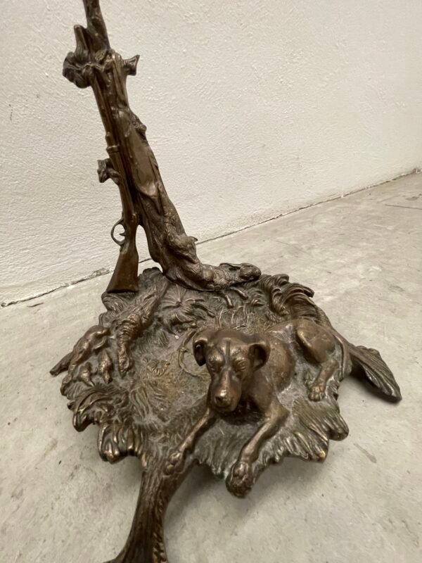 Antico portaombrelli francese del XX secolo in bronzo con figura di cane da caccia - Image 4