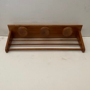 Appendiabiti in legno vintage da parete con cappelliera anni '90