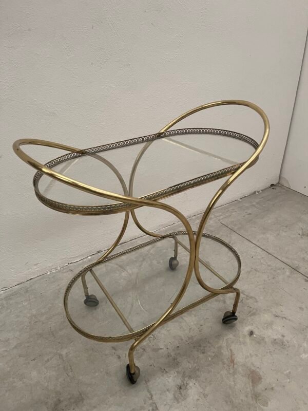 Carrello bar in ottone  stile hollywood regency anni '60 - Image 3