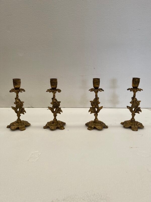 Set di 4 portacandele in bronzo anni '40