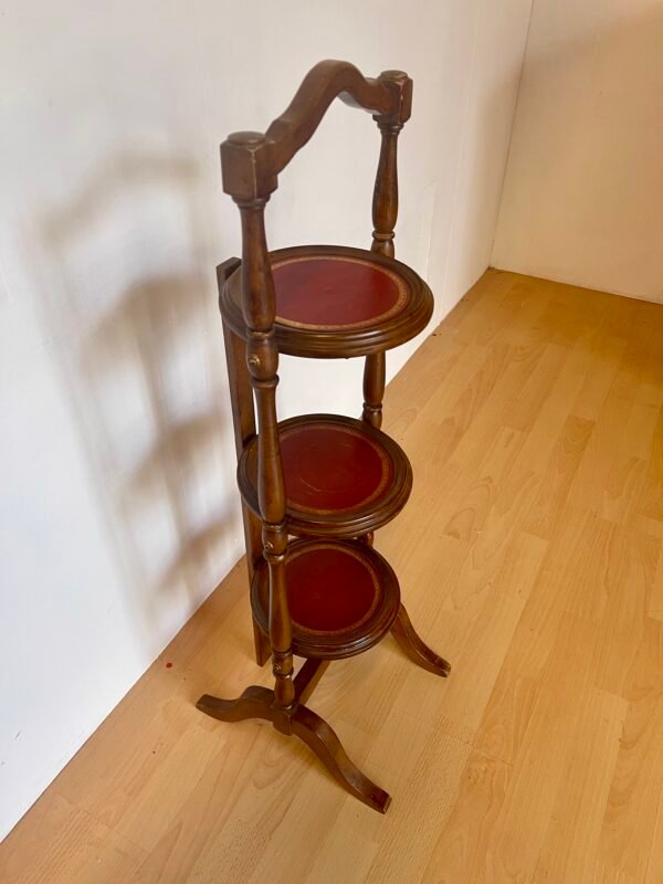 Tavolinetto pieghuevole tre piani in legno vintage - Image 6
