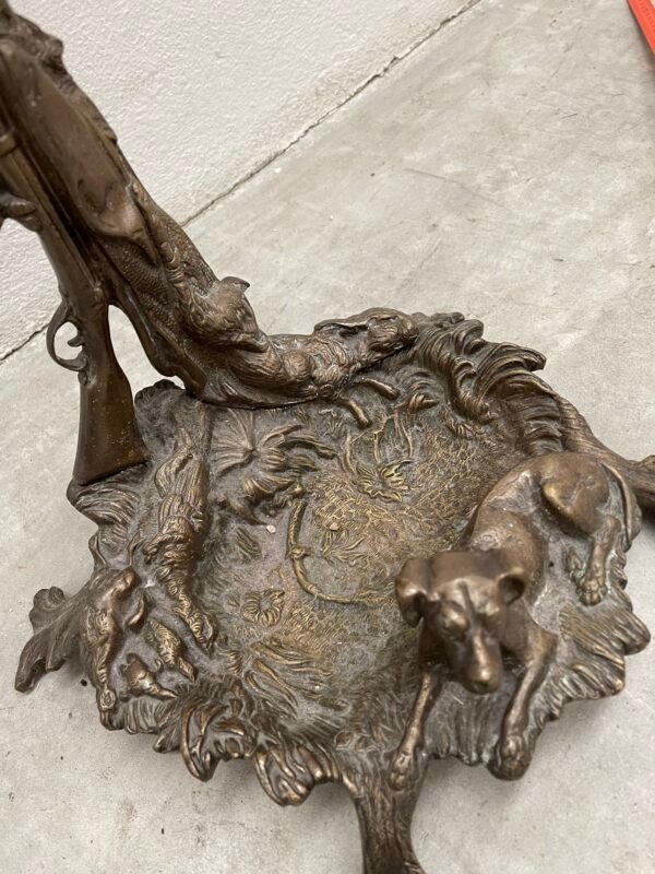Antico portaombrelli francese del XX secolo in bronzo con figura di cane da caccia - Image 7