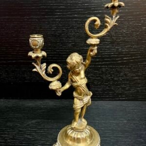 Candelieri in bronzo putti a 2 fiamme francese XIX secolo