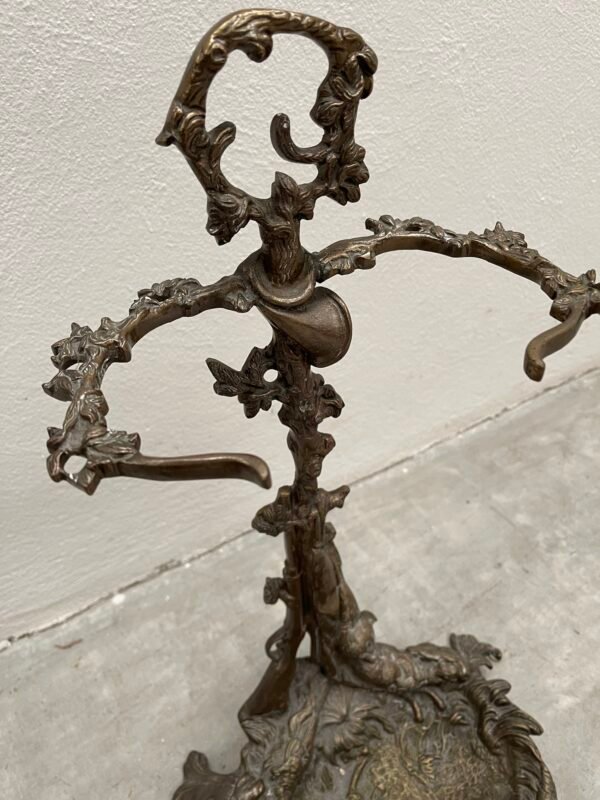 Antico portaombrelli francese del XX secolo in bronzo con figura di cane da caccia - Image 6