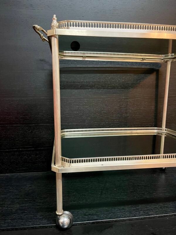Carrello bar portavivande in bronzo argentato anni '70 italian - Image 5