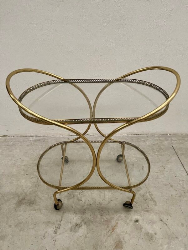 Carrello bar in ottone  stile hollywood regency anni '60