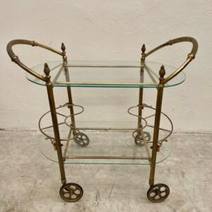 Raro carrello bar in ottone italiano anni '50