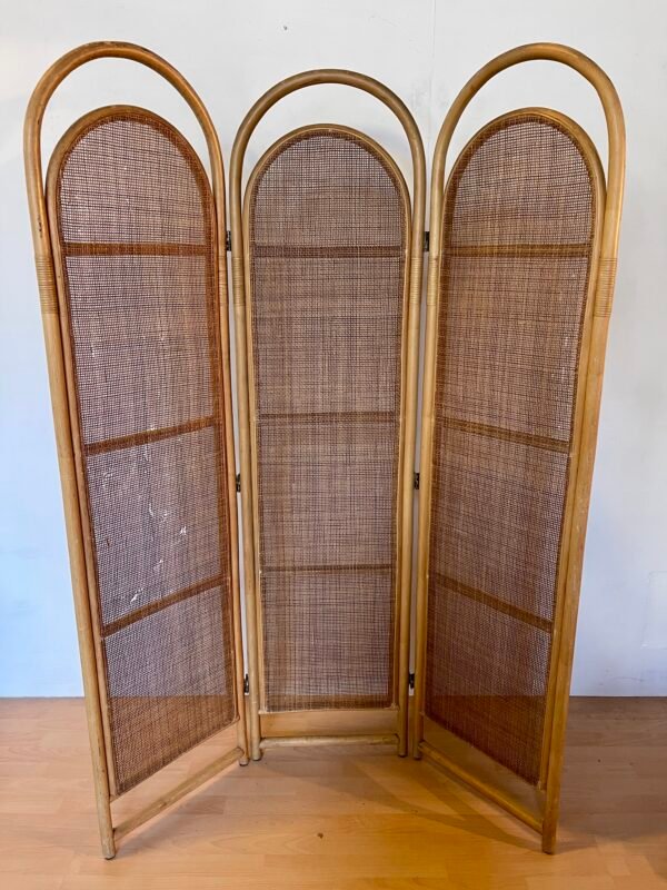 Paravento in Rattan Naturale – 3 Ante