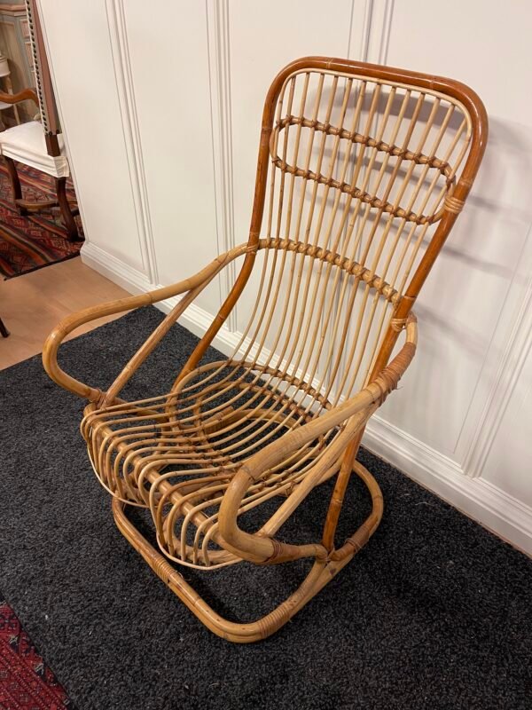 Poltrona vintage in rattan curvato – stile boho chic - Image 2