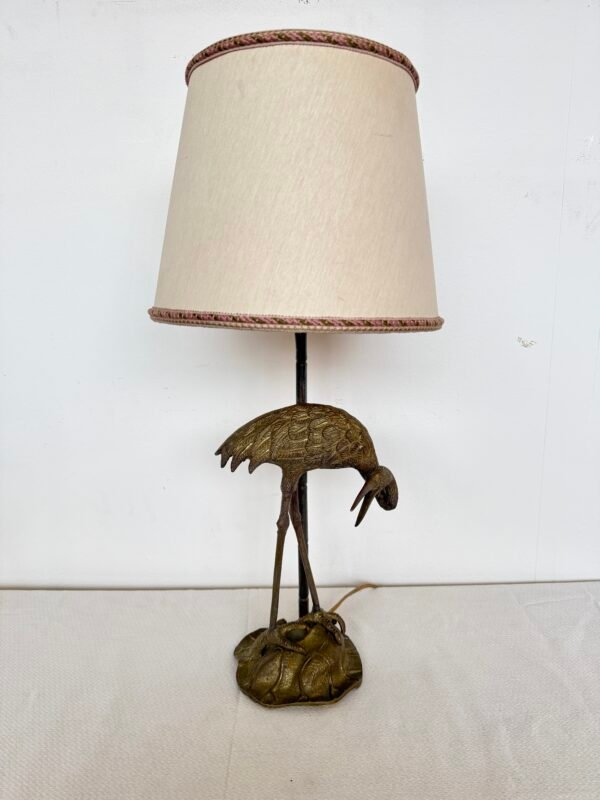 Lampada da Tavolo Vintage con Base a Forma di Airone - Image 5