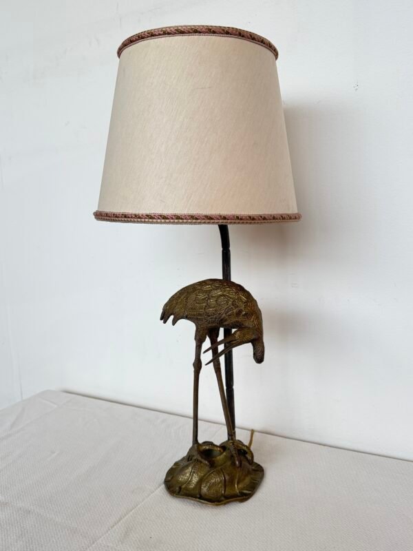 Lampada da Tavolo Vintage con Base a Forma di Airone - Image 2