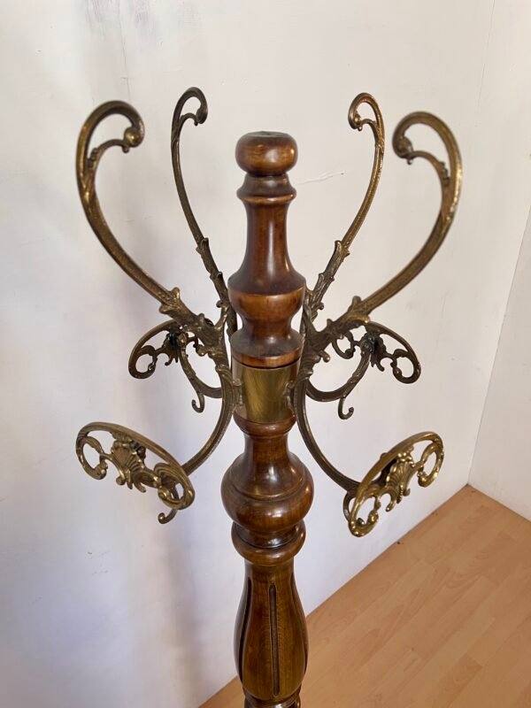 Attaccapanni vintage in legno e ottone - Stile classico - Image 3