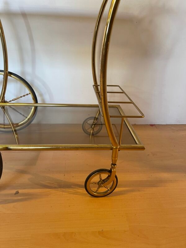 Carrello da Servizio Vintage in Ottone e Vetro – Bar Trolley Anni ’60/’70 - Image 3