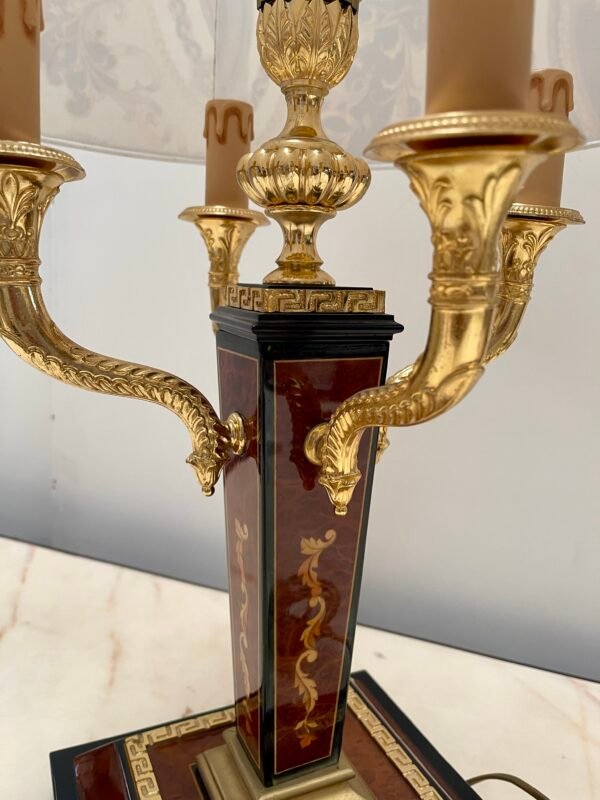 Lampada da Tavolo in Stile Impero con Paralume Classico Decorato - Image 5