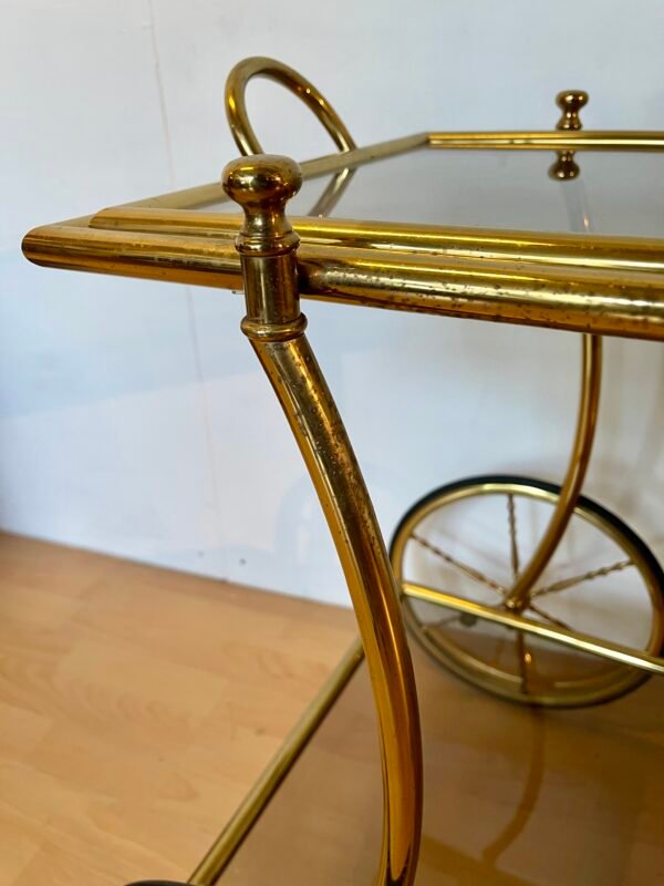 Carrello da Servizio Vintage in Ottone e Vetro – Bar Trolley Anni ’60/’70 - Image 5