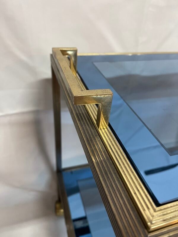 Carrello bar metallo vintage in vetro blu anni '90 - Image 3
