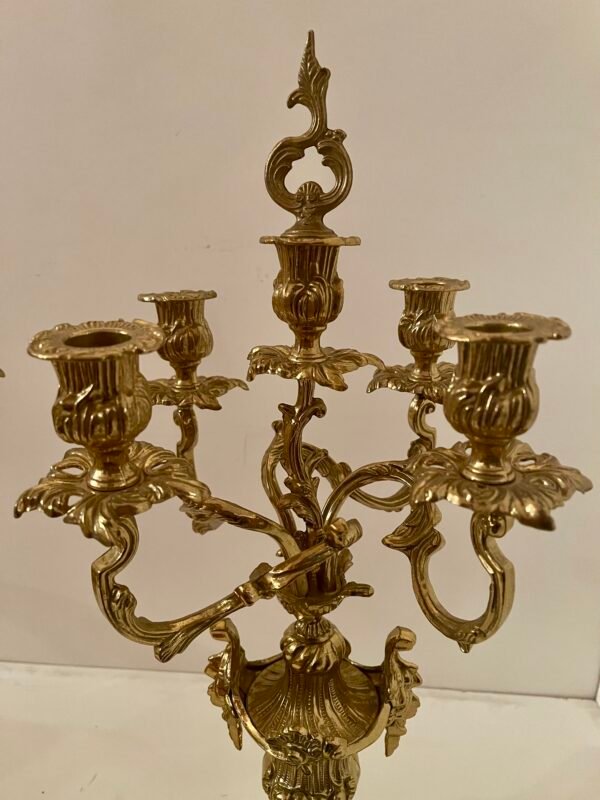 "Reali d’Ottone" – Coppia di candelabri a 5 fiamme in stile Luigi XV - Image 4