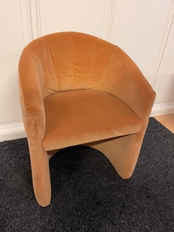 Poltroncina vintage in velluto arancio – design anni '70 - Image 2