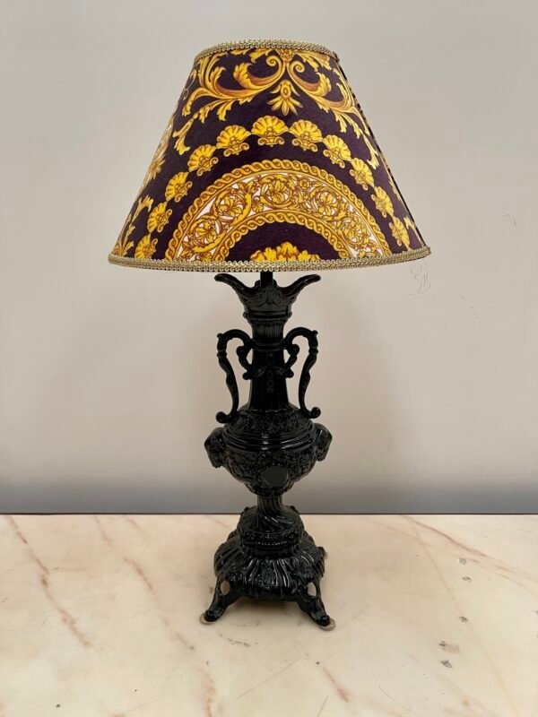 Lampada da Tavolo in Ghisa con Paralume Decorativo in Stile Barocco