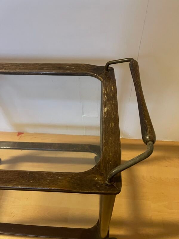 "Chic Retrò" – Carrello da tè/bar vintage con struttura in legno e vetro - Image 3
