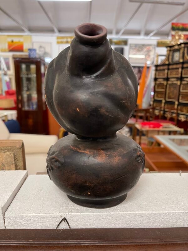 Scultura in terracotta nera – volto orientale con turbante - Image 5