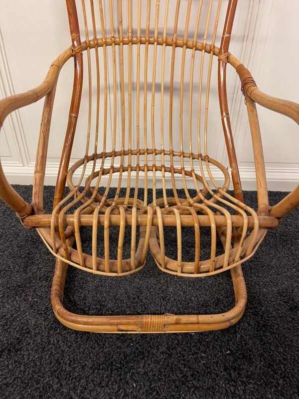 Poltrona vintage in rattan curvato – stile boho chic - Image 5
