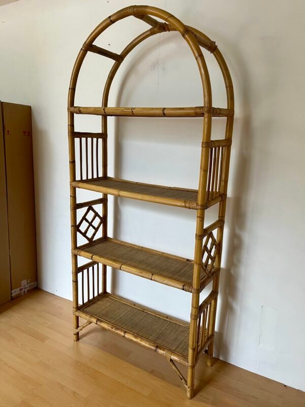 Libreria etagère in bambù e rattan - Image 2