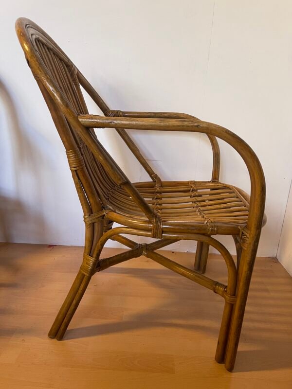 Coppia di sedie vintage in bambù e rattan - Image 2