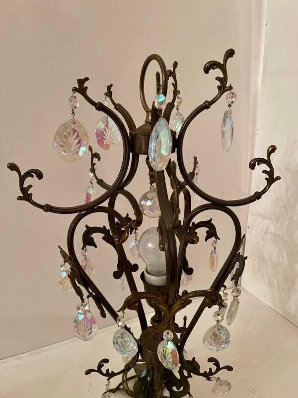 "Luce di Cristallo" – Lampada da tavolo in stile Rococò con pendenti in vetro molato - Image 4