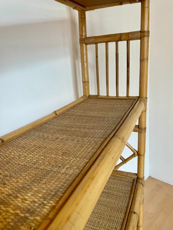 Libreria etagère in bambù e rattan - Image 4