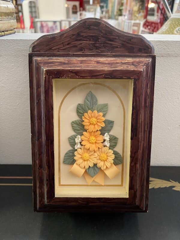 Quadro floreale con cornice in legno - Image 2