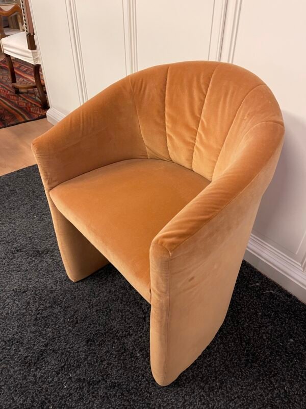 Poltroncina vintage in velluto arancio – design anni '70 - Image 3
