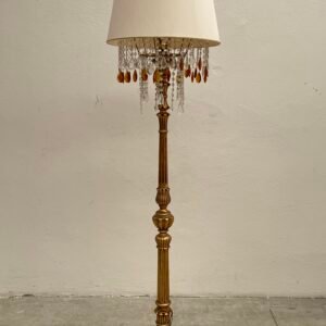 Lampara da terra in legno oro stile italiano vintage anni '70