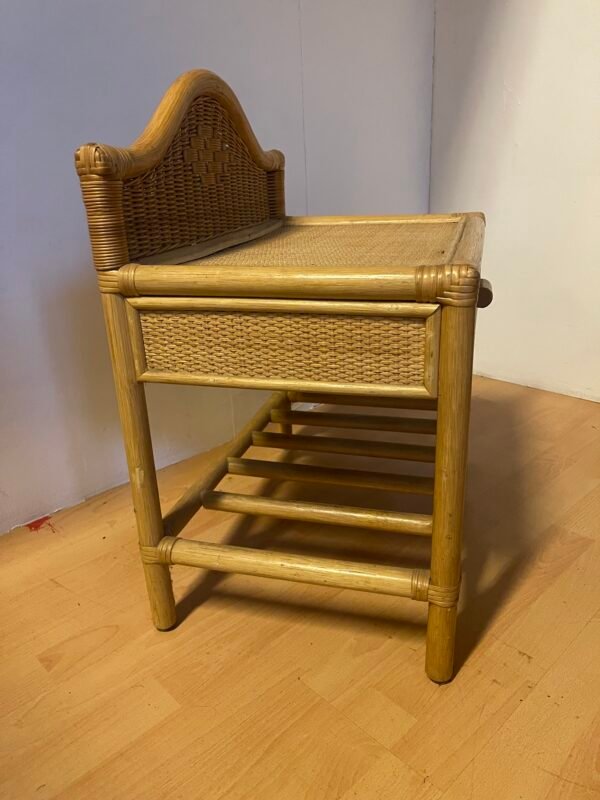 Comodino in bambù e rattan intrecciato - Image 3