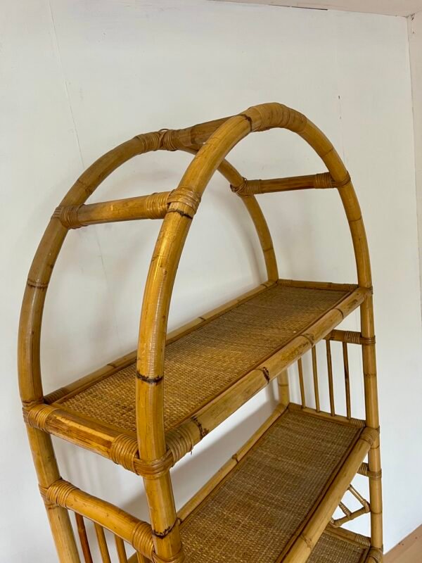Libreria etagère in bambù e rattan - Image 5