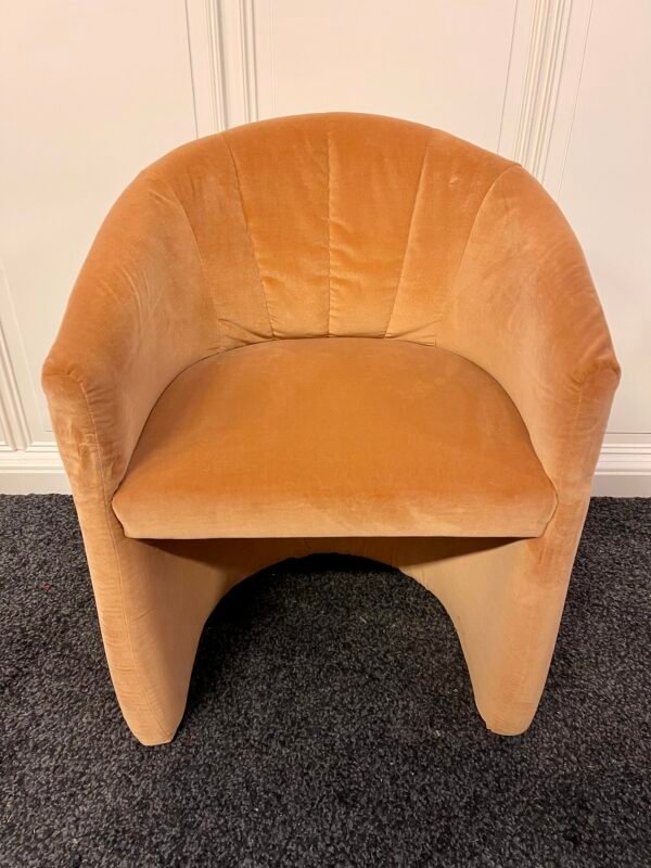 Poltroncina vintage in velluto arancio – design anni '70 - Image 5