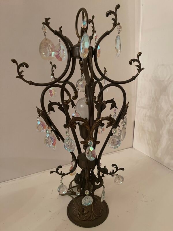 "Luce di Cristallo" – Lampada da tavolo in stile Rococò con pendenti in vetro molato - Image 2