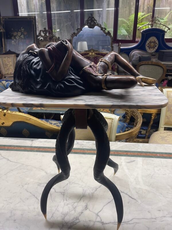 Scultura erotica in bronzo su base in marmo - Image 4