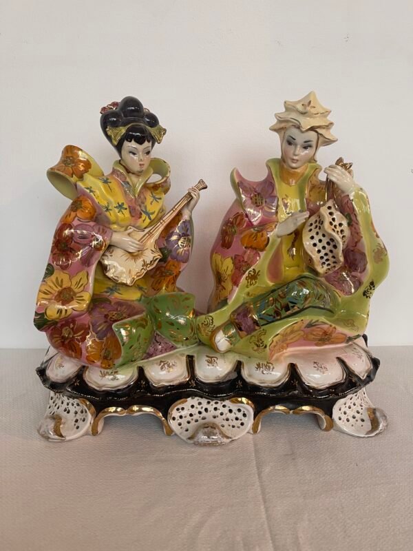 Coppia Orientale in ceramica Policroma - Italia, Anni '50/'60