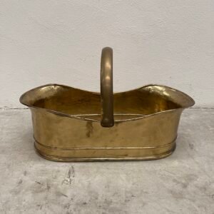 Cesto in ottone dorato italiano anni '60
