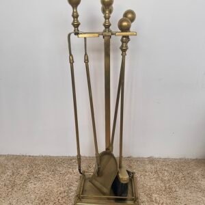 Set da camino in ottone con supporto