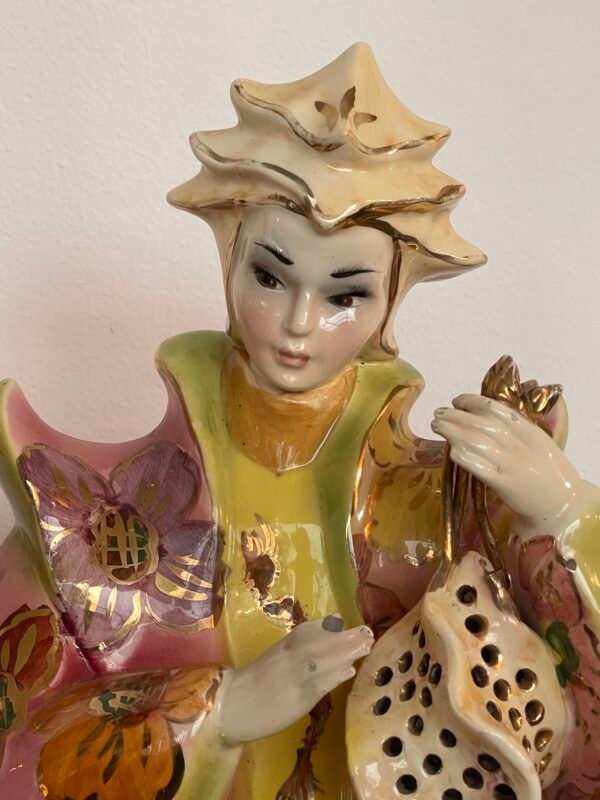 Coppia Orientale in ceramica Policroma - Italia, Anni 50/'60 - Immagine 3