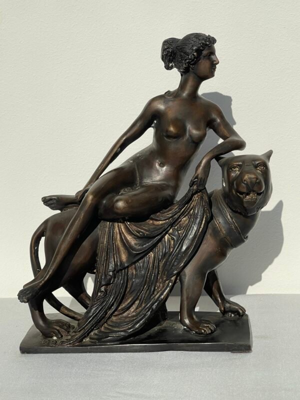 Scultura in Bronzo – Donna Nuda su Pantera - Image 2