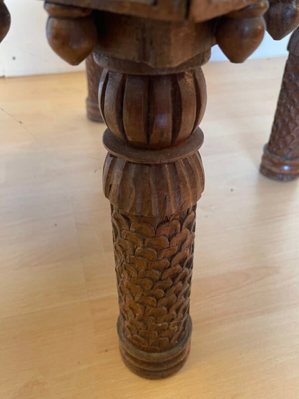 avolino etnico intagliato in legno massello con inserti in ottone - Image 2