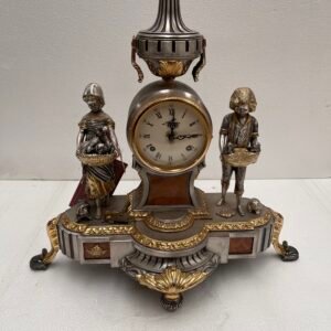 Orologio da tavolo in metallo e bronzo dorato – Stile Neoclassico Luigi XVI