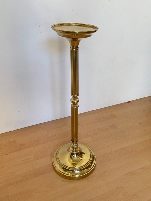 Colonna porta vaso / alzata in ottone lucido