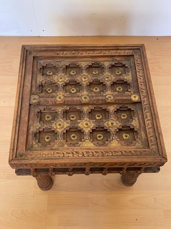 avolino etnico intagliato in legno massello con inserti in ottone - Image 4