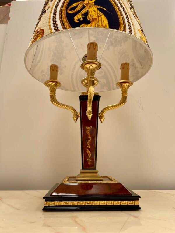 Lampada da Tavolo in Stile Impero con Paralume Classico Decorato - Image 3