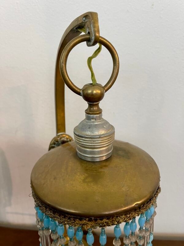 oppia di Lampade da Tavolo in Ottone con Frange di Perline Colorate – Stile Belle Époque - Image 5